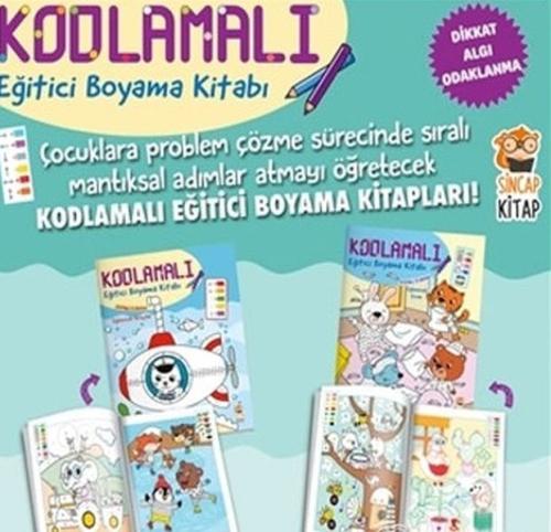 Kodlamalı Eğitici Boyama Kitabı 4-5 Yaş (2 Kitap Takım) %2 indirimli K