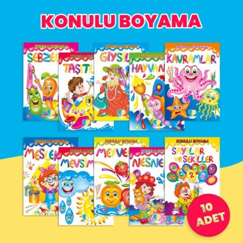 Konulu Boyama Kitapları Seti (10 Kitap) %20 indirimli Kolektif