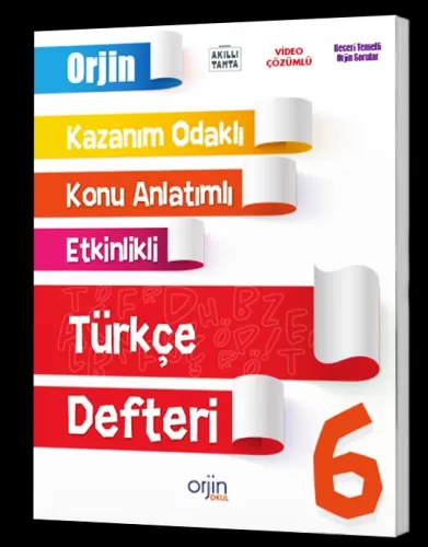 Orjin Okul Yayınları 6 Türkçe Akıllı Defter