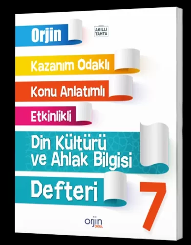 Orjin Okul Yayınları 7 Din Kültürü Ve Ahlak Bilgisi Akıllı Defter