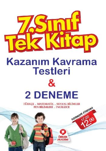 Örnek Akademi 7. Sınıf Tek Kitap Kazanım Kavrama Testleri ve 2 Deneme 