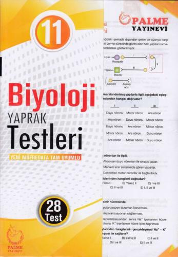 Palme 11. Sınıf Biyoloji Yaprak Test (Yeni) %20 indirimli Bilgehan Per