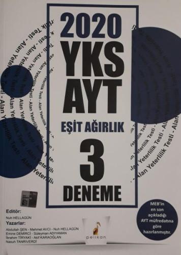 Pelikan 2020 YKS AYT Eşit Ağırlık 3 Deneme (Yeni) Kolektif