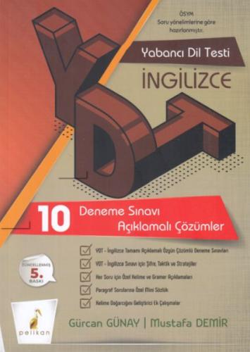 Pelikan YDT İngilizce Tamamı Çözümlü 10 Deneme Sınavı Gürcan Günay Mus