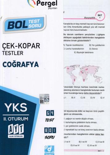 Pergel AYT Coğrafya Çek-Kopar Yaprak Test (Yeni) %25 indirimli Kolektı