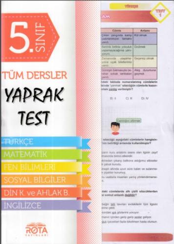 Rota 5.Sınıf Tüm Dersler Yaprak Test (Yeni) Kolektif