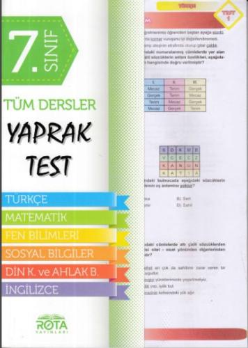 Rota 7. Sınııf Tüm Dersler Yaprak Test (Yeni) Kolektif