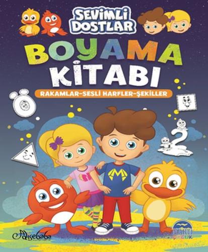 Sevimli Dostlar Boyama Kitabı - Rakamlar-Sesli Harfler-Şekiller %25 in