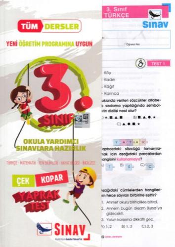 Sınav 3. Sınıf Tüm Dersler Çek-Kopar Yaprak Testler (Yeni) Kolektif