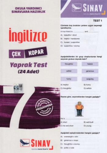 Sınav 7. Sınıf İngilizce Çek Kopar Yaprak Test (Yeni) Kolektif