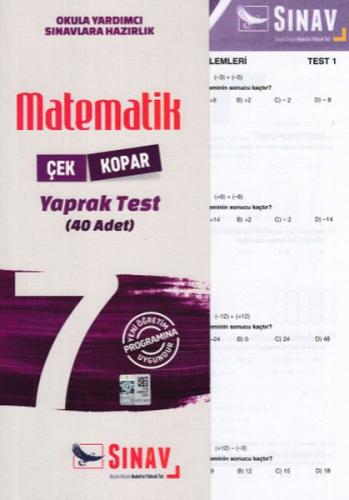 Sınav 7. Sınıf Matematik Çek Kopar Yaprak Test (Yeni) Kolektif