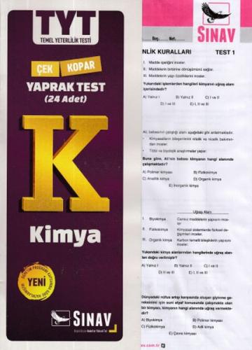 Sınav TYT Kimya Yaprak Test (Yeni) Kolektif