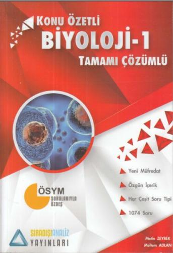 Sıradışı Analiz Konu Özetli Biyoloji 1 Tamamı Çözümlü Soru Bankası Met