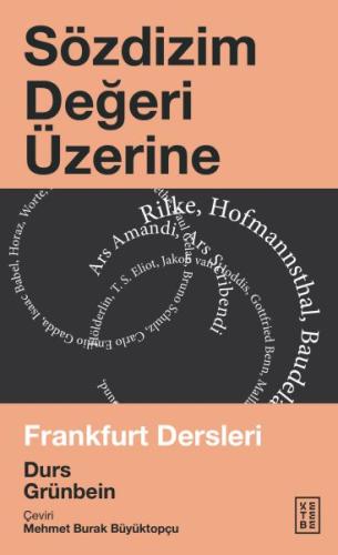 Sözdizim Değeri Üzerine %17 indirimli Durs Grünbein