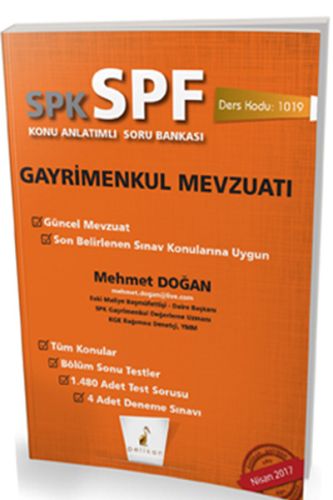 SPK-SPF Gayrimenkul Mevzuatı Konu Anlatımlı Soru Bankası %18 indirimli