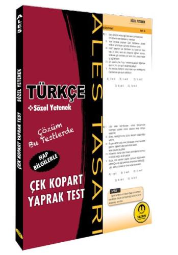 Tasarı ALES Türkçe Sözel Yetenek Yaprak Test Çek Kopart %16 indirimli 