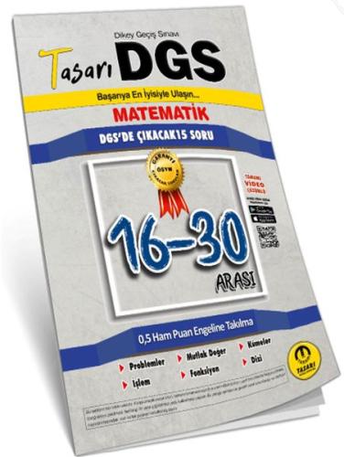 Tasarı DGS Matematik 16-30 Arası Garanti Soru Kitapçığı (Yeni) Cem Özt