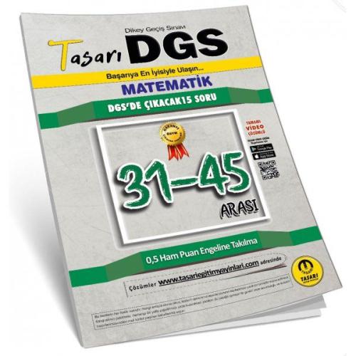 Tasarı DGS Matematik 31-45 Arası Çözümlü Soru Kitapçığı (Yeni) %16 ind