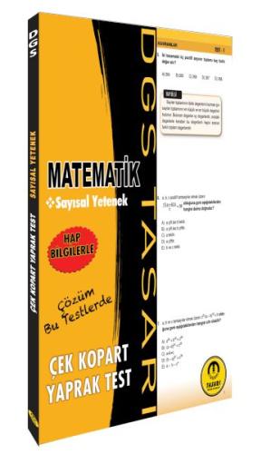 Tasarı DGS Matematik Sayısal Yetenek Yaprak Test Çek Kopart %16 indiri