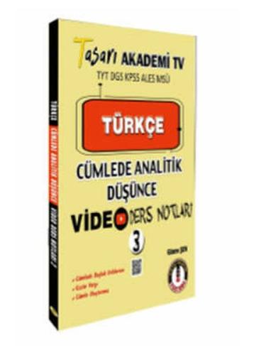 Tasarı Türkçe Cümlede Analitik Video Ders Notları 3 %16 indirimli Gize