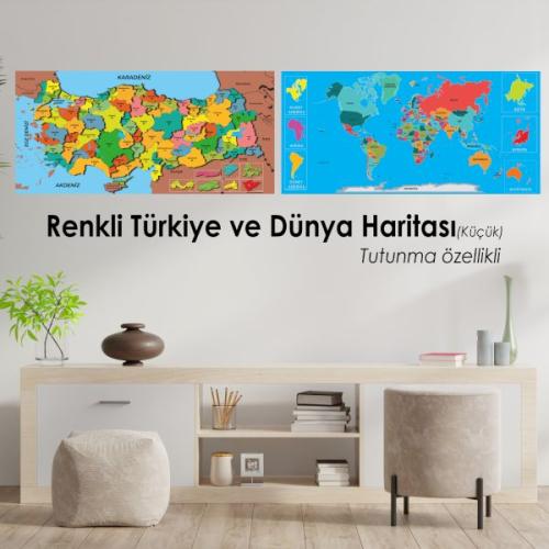 Türkiye Haritası Renkli - Dünya Haritası Renkli (Blister) %10 indiriml