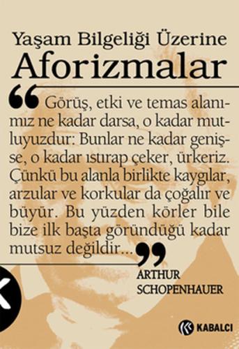 Yaşam Bilgeliği Üzerine Aforizmalar Arthur Schopenhauer