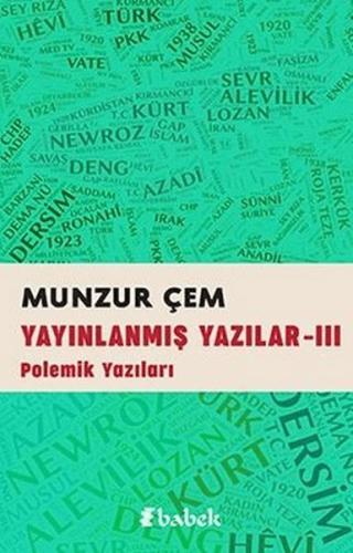 Yayınlanmış Yazılar -3 Munzur Çem